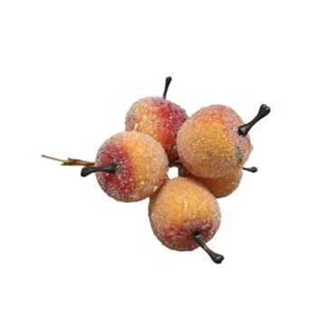 Dekorative æbler orange/rød – 5 stk